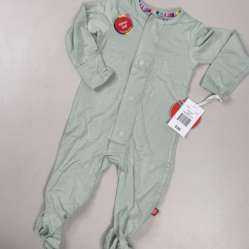 Magnetic Me Baby 3-6 M Modal Magnetic Footie Sea Foam Green